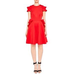 Ted Baker - Women’s ‘Deneese’ Mini Ruffle Dress Off-Shoulder - Red Size 4, 10 US